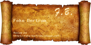 Feke Bertram névjegykártya